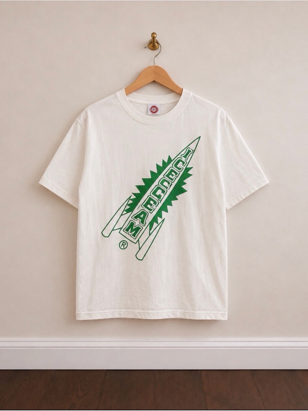 Billionaire Boys Club White Short Sleeve Tee with Green Rocket Graphic